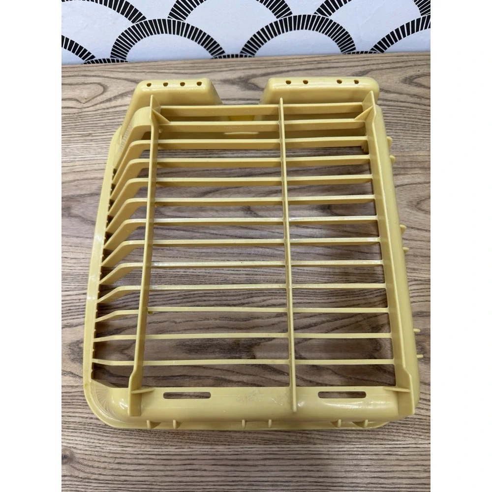 Vintage Rubbermaid Twin Sink Dish Drainer Drying Rack No. 6049 Almond Yellow